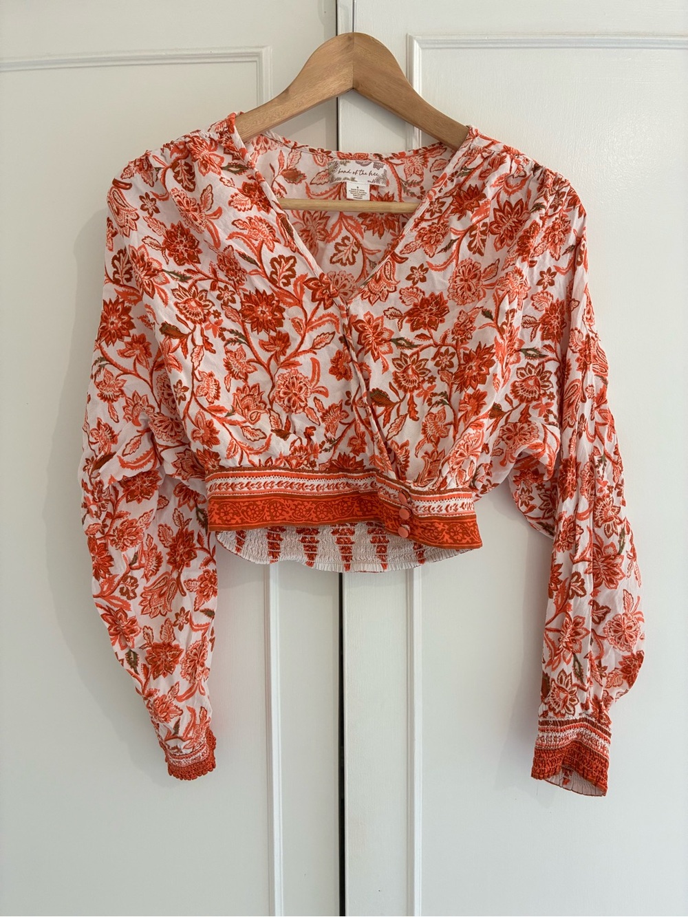 Band of the Free Boho Floral Wrap Crop Top